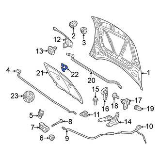 Volkswagen OE - Front Hood Insulation Pad Clip