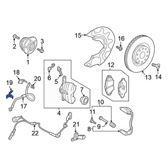 Volkswagen OE - Right Lower Brake Hydraulic Line Bracket