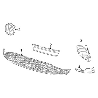Volkswagen OE - Front Bumper & Grille - Grille & Components