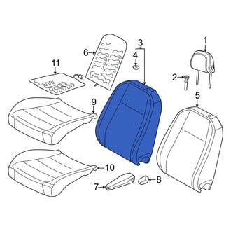 Volkswagen OE - Front Left Seat Back Cushion Cover