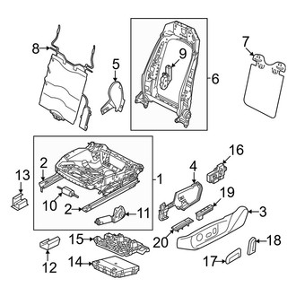 Volkswagen OE - Seats & Tracks - Passenger Seat Components (12 Way, Adjustment Frames & Trim)