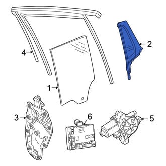 Volkswagen OE - Front Left Vent Window Assembly