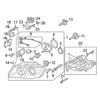 Volkswagen OE - Front Lamps - Headlamp Components (From 12/06, With HID Lamps)