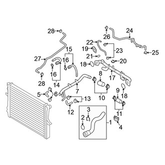 Volkswagen OE - Cooling - Hoses & Lines (Feed, from 12/06), (Base 4.2L)