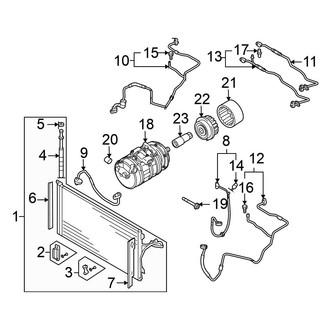 Volkswagen OE - Air Conditioner & Heater - Condenser, Compressor & Lines (W/O Rear A/C), (5.0L)