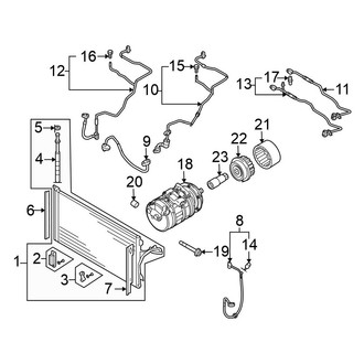 Volkswagen OE - Air Conditioner & Heater - Condenser, Compressor & Lines (With Rear A/C), (5.0L)