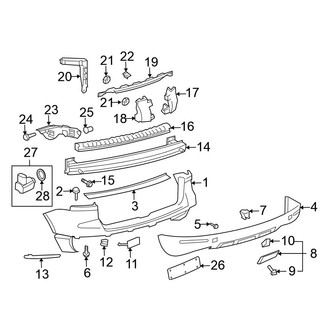 Volkswagen OE - Rear Bumper - Bumper & Components (With Spare Wheel Mounted on Liftgate)