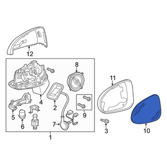 Volkswagen OE - Front Right Door Mirror Glass