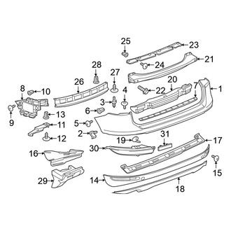 Volkswagen OE - Rear Bumper - Bumper & Components (Covers & Trim), (TDI)