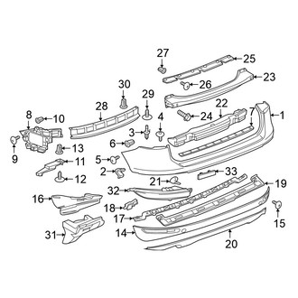 Volkswagen OE - Rear Bumper - Bumper & Components (Covers & Trim), (TDI R-Line / V6 R-Line)
