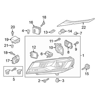 Volkswagen OE - Front Lamps - Headlamp Components (FULL HYBRID EV-GAS (FHEV))