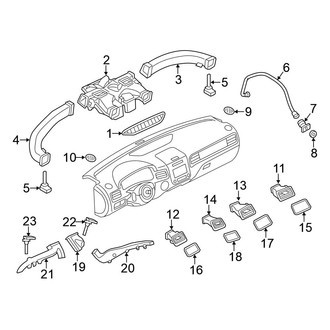 Volkswagen OE - Instrument Panel - Ducts (Front), (FULL HYBRID EV-GAS (FHEV))