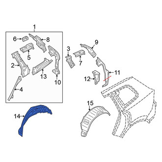 Volkswagen OE - Rear Right Outer Wheel Housing Side Panel