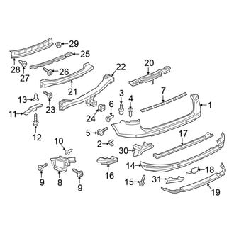 Volkswagen OE - Rear Bumper - Bumper & Components (Covers & Trim), (FULL HYBRID EV-GAS (FHEV))