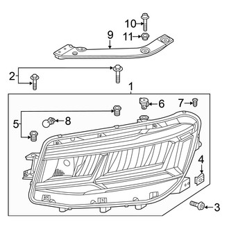 Volkswagen OE - Front Lamps - Headlamp Components (W/O Dynamic Cornering), (S / SE)
