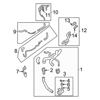 Volkswagen OE - Cooling - Hoses & Lines (Left Side)