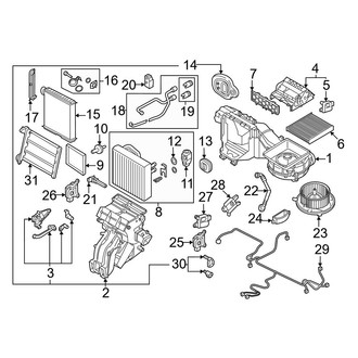 Volkswagen OE - Air Conditioner & Heater - Evaporator & Heater Components (Auto Climate Control), (SE / SEL)