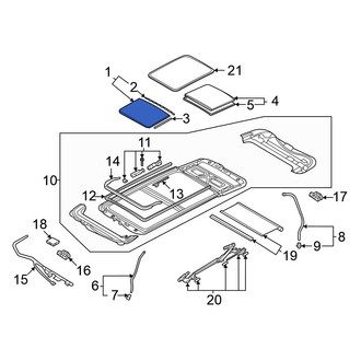 Volkswagen OE - Front Sunroof Glass