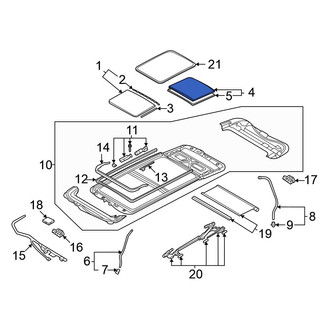 Volkswagen OE - Rear Sunroof Glass