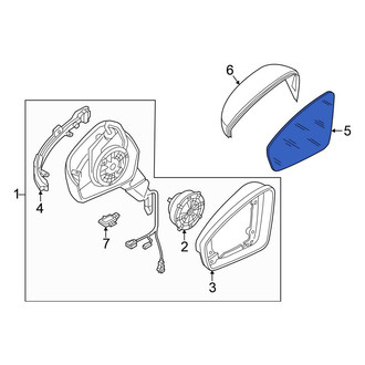 Volkswagen OE - Front Left Door Mirror Glass