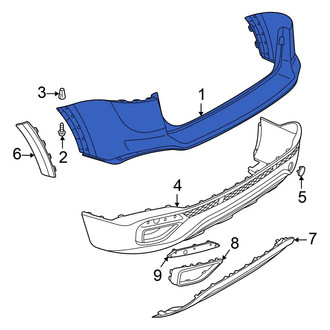 Volkswagen OE - Rear Upper Bumper Cover