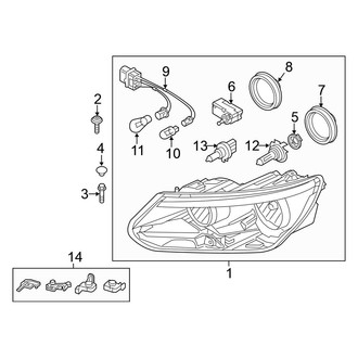 Volkswagen OE - Front Lamps - Headlamp Components (W/O Directional Beam), (Gas)