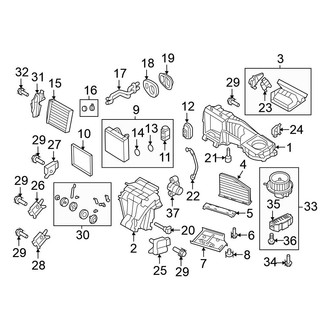 Volkswagen OE - Air Conditioner & Heater - Evaporator & Heater Components (With Dual Zone Control), (Gas)