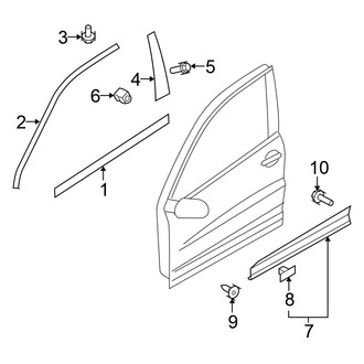 Volkswagen OE - Front Door - Exterior Trim (Gas)