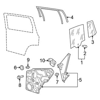 Volkswagen OE - Rear Door - Glass & Hardware (Base / Comfortline / Highline / Native / S / SE / SEL / Sport & Style / Track & Fun / Trendline Gas)