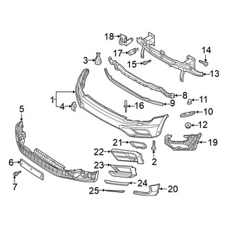 Volkswagen OE - Front Bumper & Grille - Bumper & Components (With R-Line Package or Model), (SEL / SEL Premium)