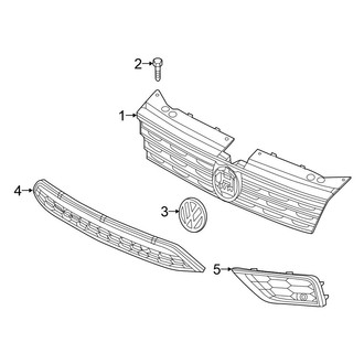 Volkswagen OE - Front Bumper & Grille - Grille (W/O R-Line Package or Model)