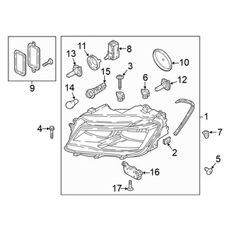 Volkswagen OE - Front Lamps - Headlamp Components (Halogen), (S / SE / SEL)