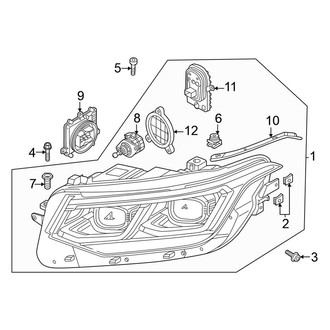 Volkswagen OE - Front Lamps - Headlamp Components (With Dynamic Cornering Lights LED), (SEL R-Line)