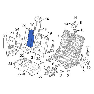 Volkswagen OE - Center Left Seat Back Cushion Cover
