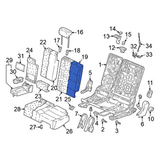 Volkswagen OE - Center Left Seat Back Cushion Cover