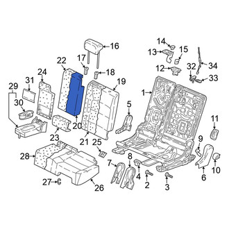 Volkswagen OE - Center Left Seat Back Cushion Cover