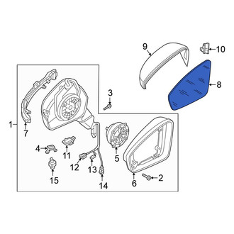 Volkswagen OE - Front Left Door Mirror Glass