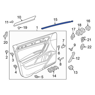 Volkswagen OE - Rear Left Door Window Belt Weatherstrip