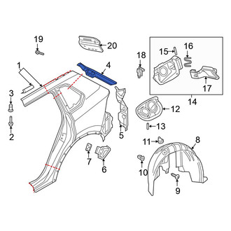 Volkswagen OE - Rear Right Quarter Panel Gutter