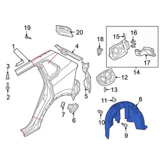 Volkswagen OE - Rear Left Quarter Panel Splash Shield