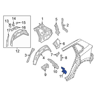 Volkswagen OE - Rear Left Lower Quarter Panel Reinforcement