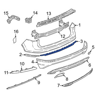 Volkswagen OE - Rear Upper Center Bumper Trim