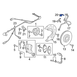 Volkswagen OE - Front Right Brake Hydraulic Line Bracket