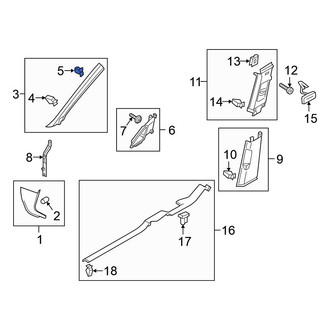 Volkswagen OE - Body A-Pillar Trim Panel Clip