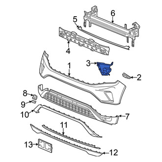 Volkswagen OE - Front Right Bumper Cover Support Rail