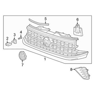 Volkswagen OE - Front Bumper & Grille - Grille & Components (SE / SEL)