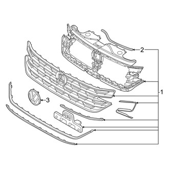Volkswagen OE - Front Bumper & Grille - Grille & Components (SEL Premium R-Line)