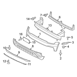 Volkswagen OE - Front Bumper & Grille - Bumper & Components (With R-Line Package)