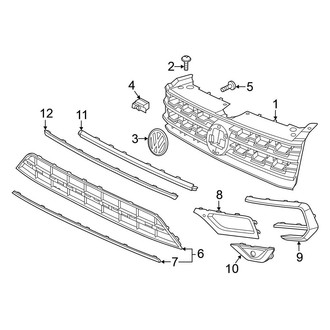 Volkswagen OE - Front Bumper & Grille - Grille & Components (With R-Line Package)