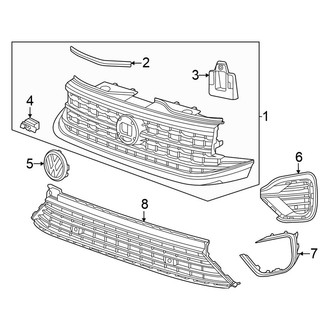 Volkswagen OE - Front Bumper & Grille - Grille & Components